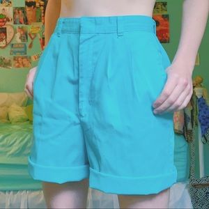 blue vintage high waisted shorts